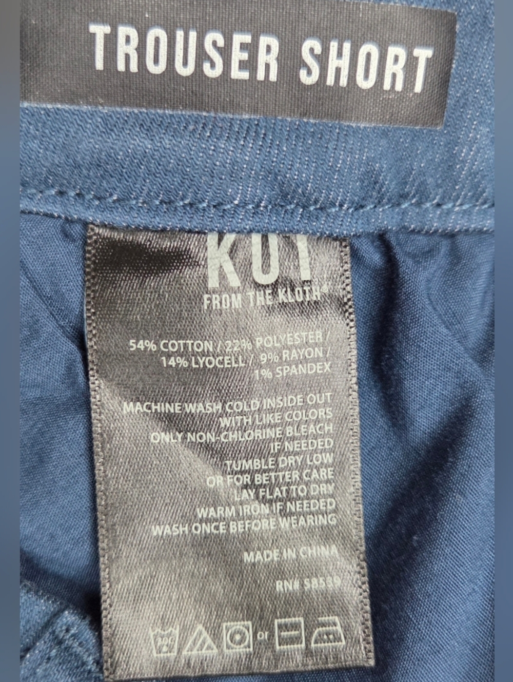 Kut From The Kloth Womens Trouser Short Size 6 Navy Blue Chino Preppy - Picture 6 of 8